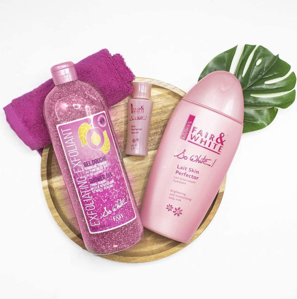FAIR & WHITE smooth skin after use showing softer, brighter-looking body