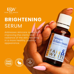 FAIR & WHITE close-up of serum texture illustrating lightweight, fast-absorbing benefit