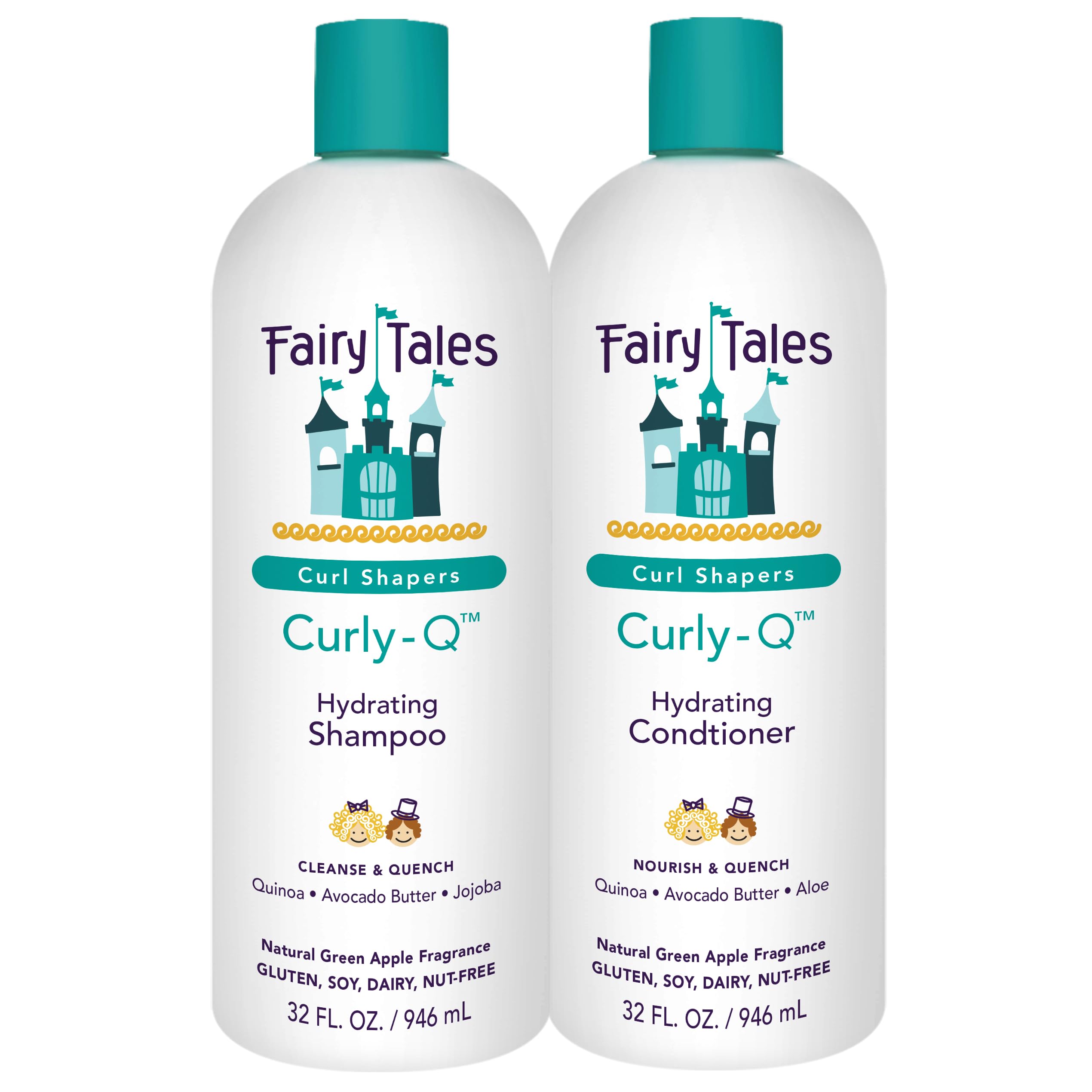 Fairy Tales front packaging showing two 32oz bottles, convenient family size