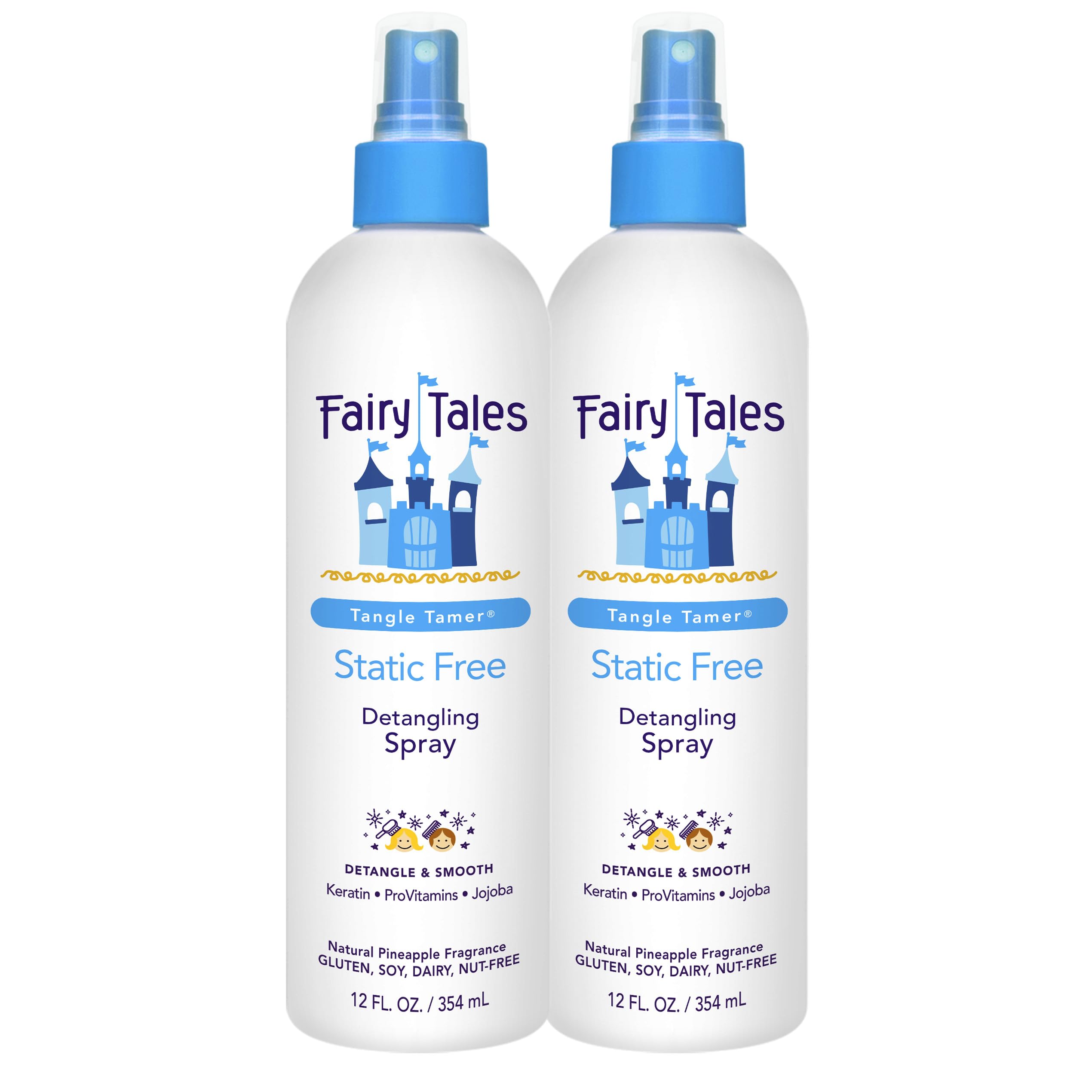 Fairy Tales bottle front view showing two-pack and clean packaging benefit