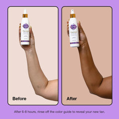 Fake Bake gloves on hands preventing stained palms and clean results