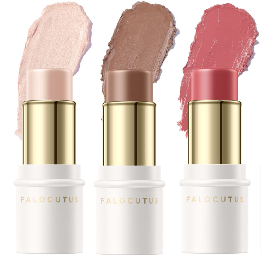Falocutus front packaging showing three contour sticks and compact design benefit