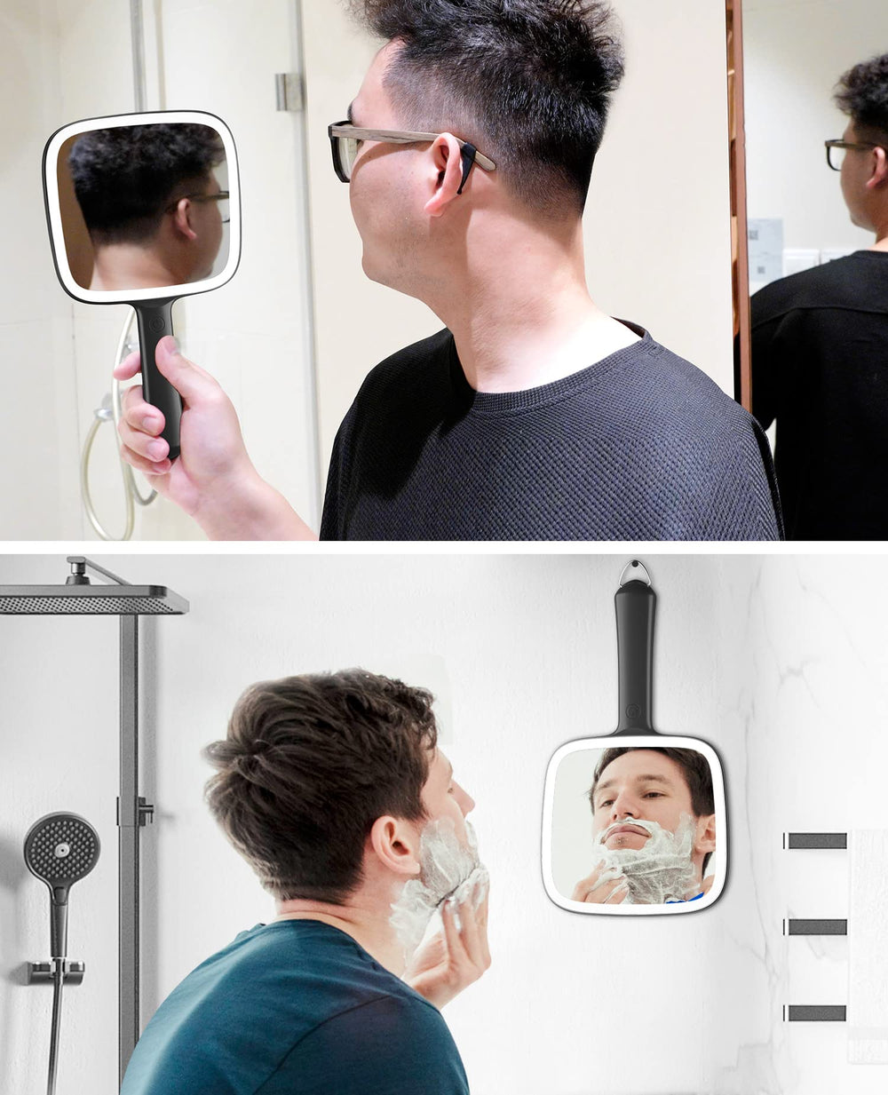 Famihomii hook-mounted in salon showing professional presentation benefit