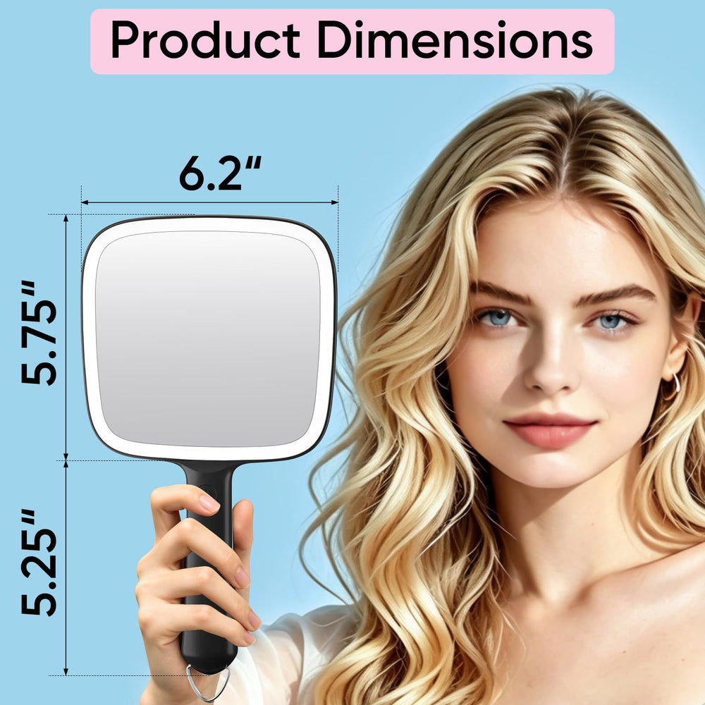Famihomii LED lights activated showing even illumination for flawless makeup