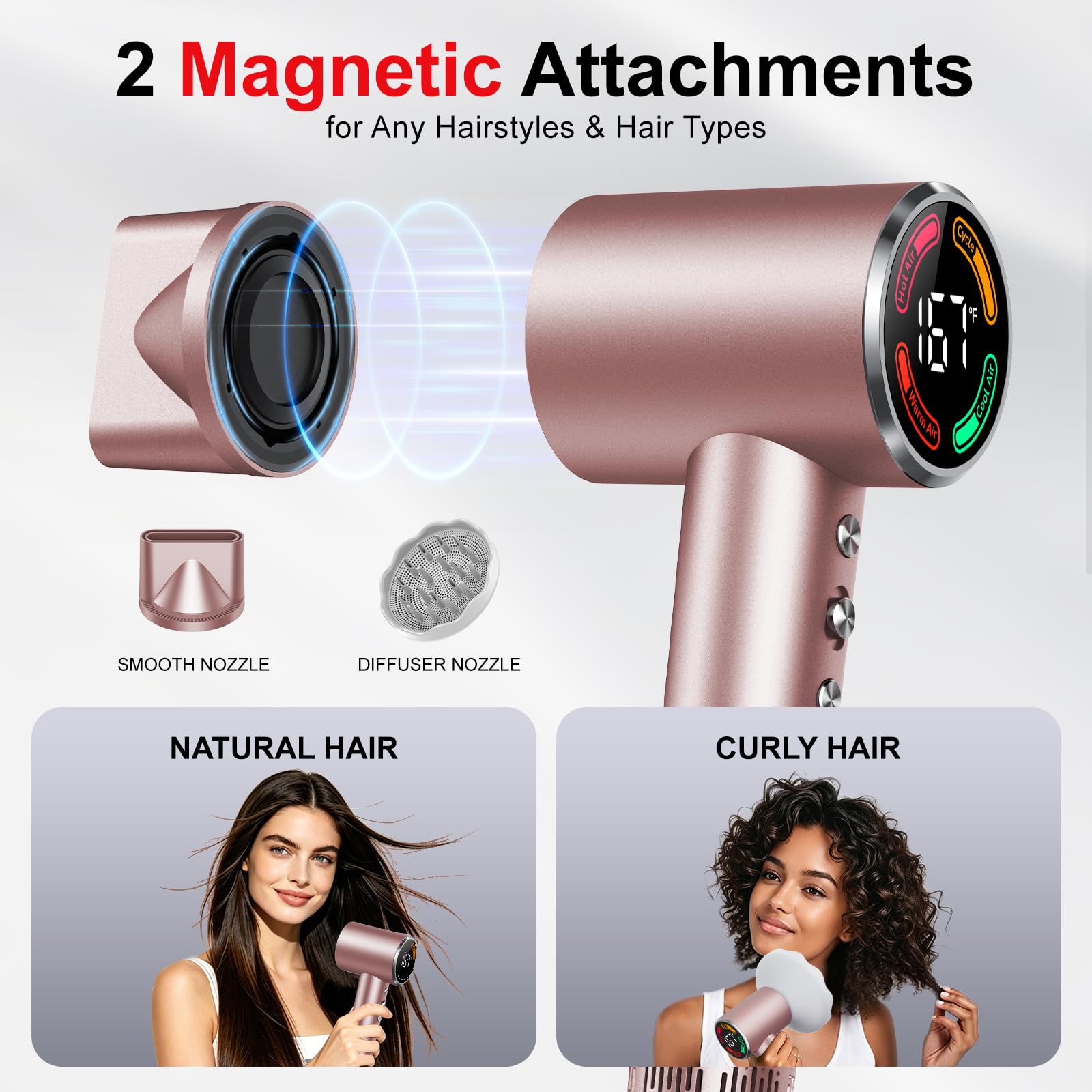 FAMOO hair dryer tight filter mesh closeup preventing hair intake benefit