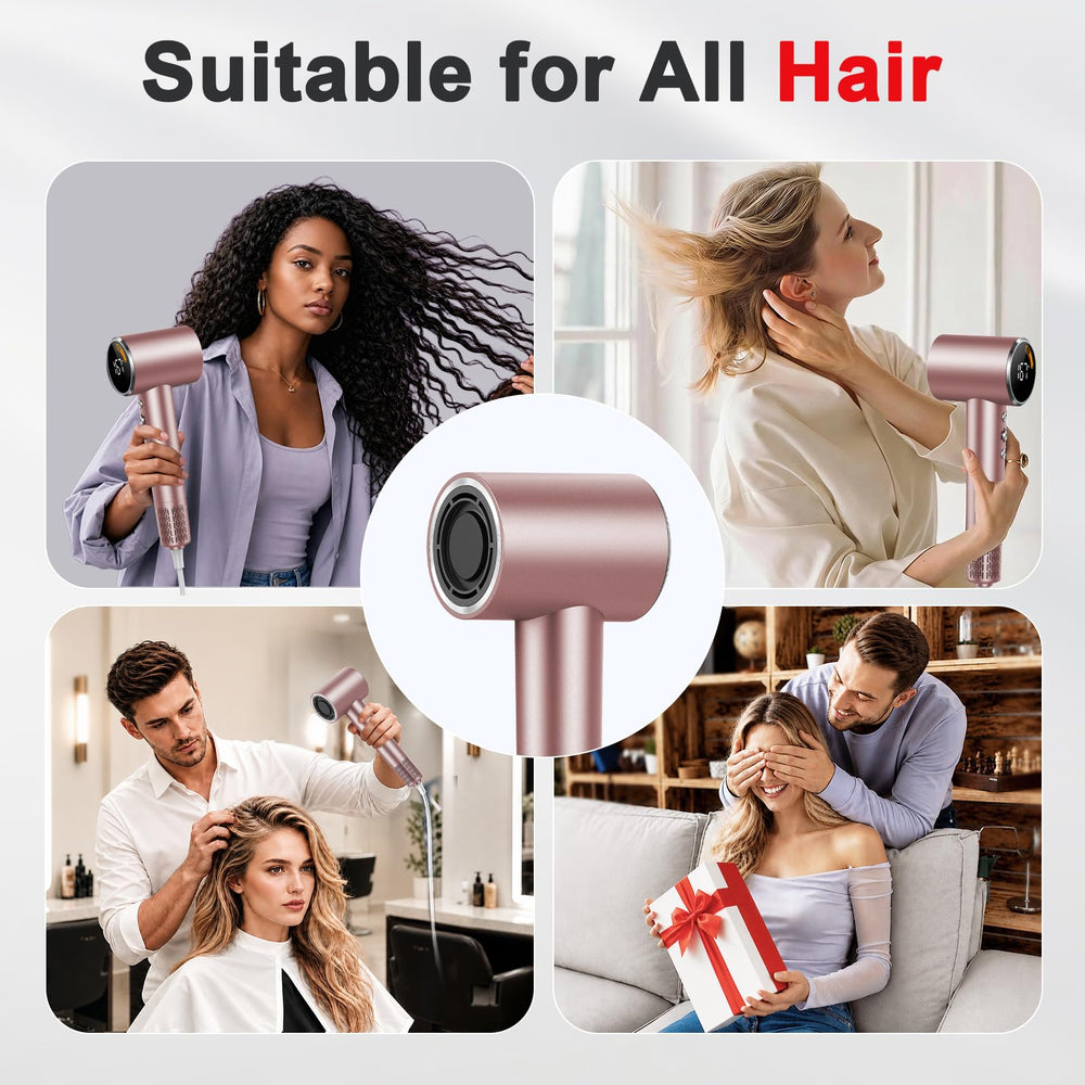 FAMOO hair dryer staged in bathroom showing quiet operation benefit