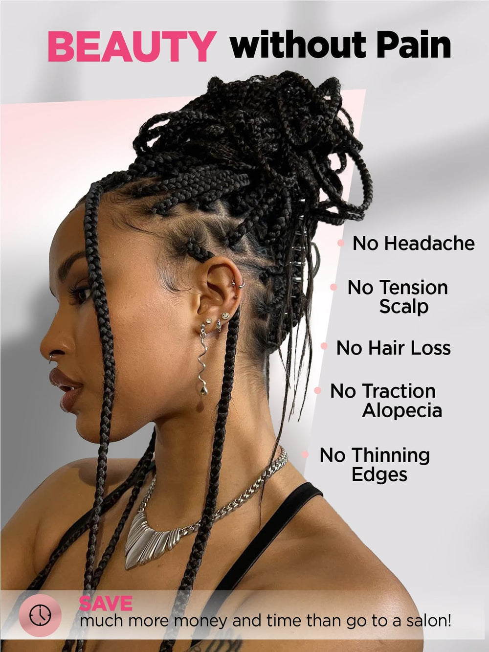 FANCEE close-up of braid texture and synthetic fiber offering soft, low-shed finish
