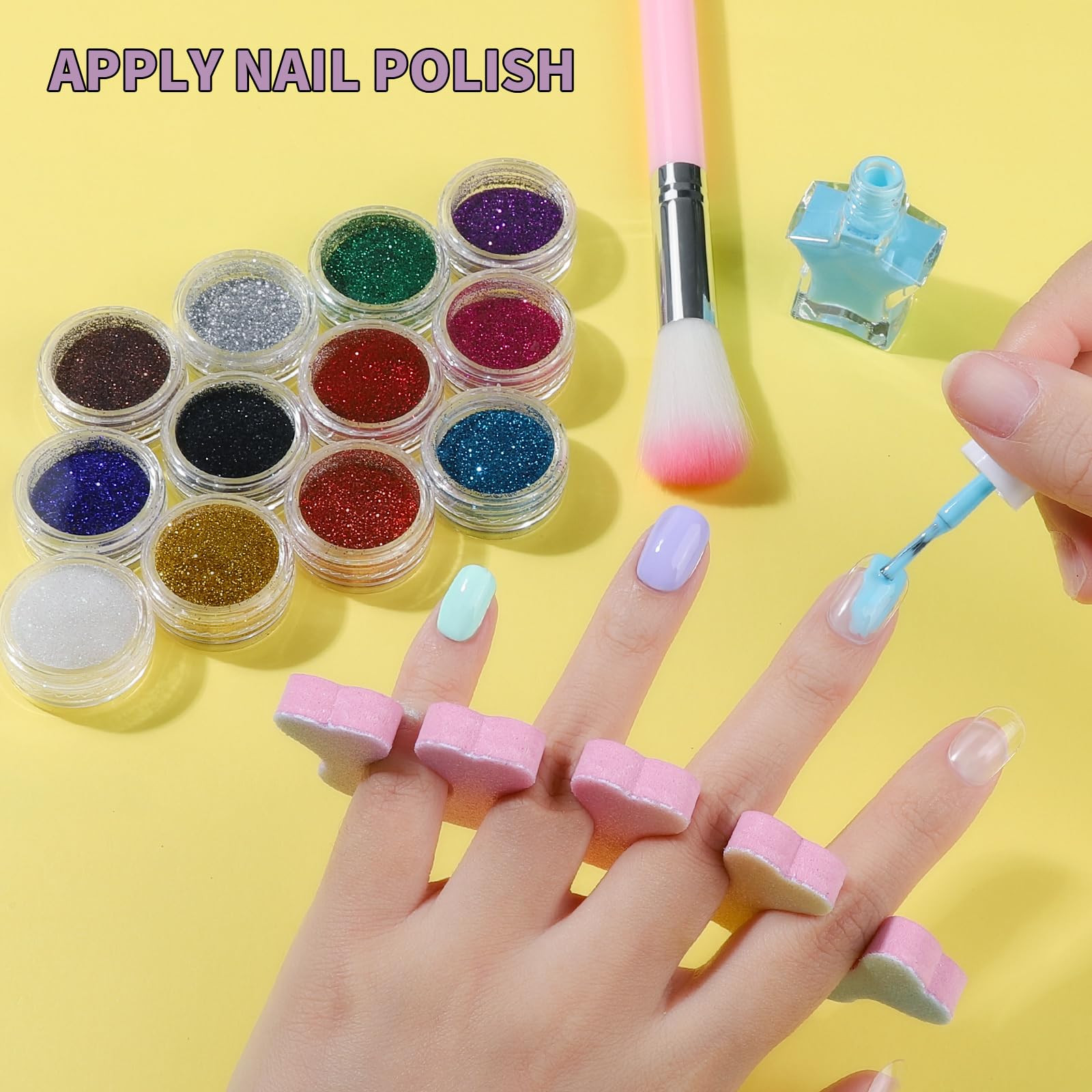 Fandamei lifestyle shot of kids using the kit for fun nail art