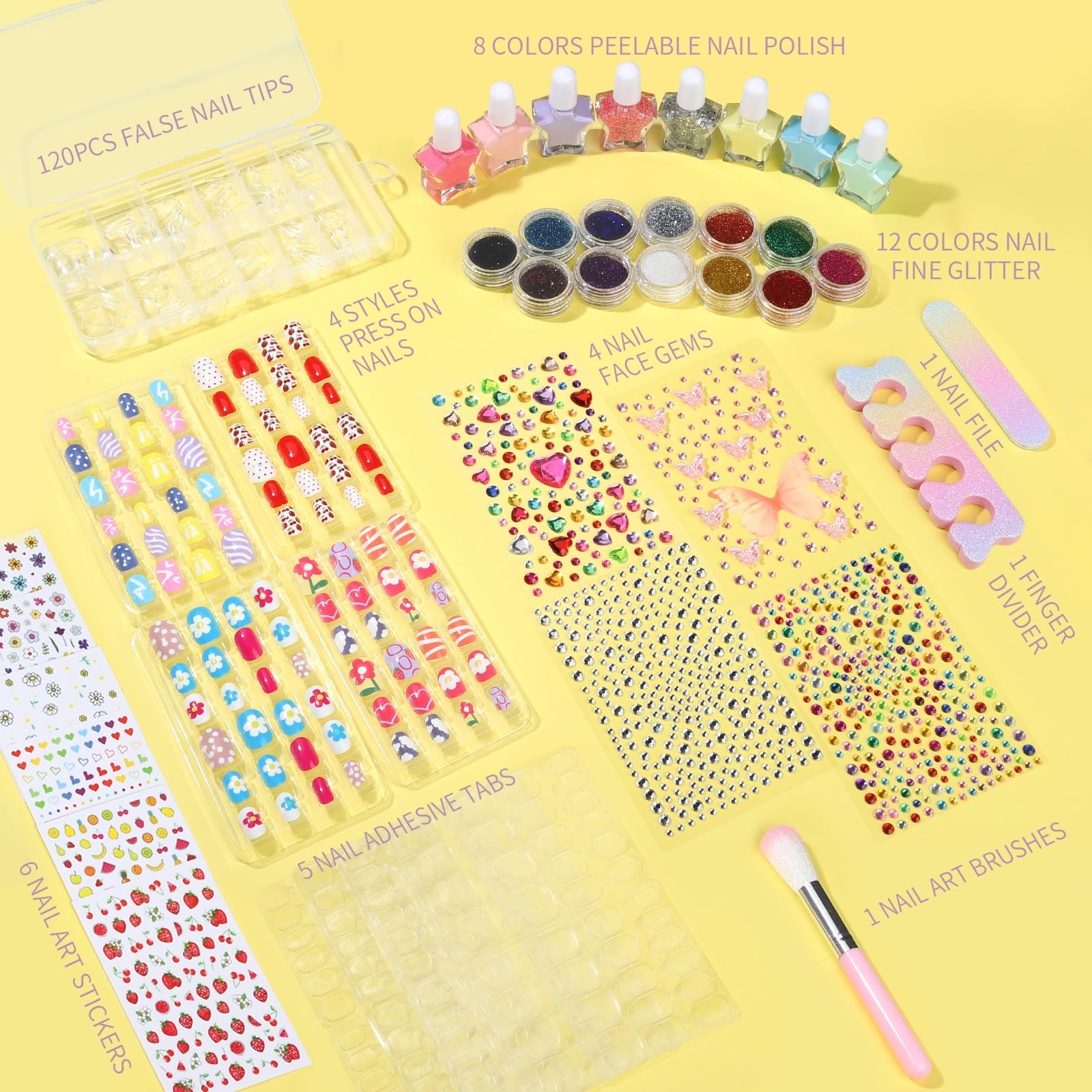 Fandamei included tools and adhesive tabs for glue-free application