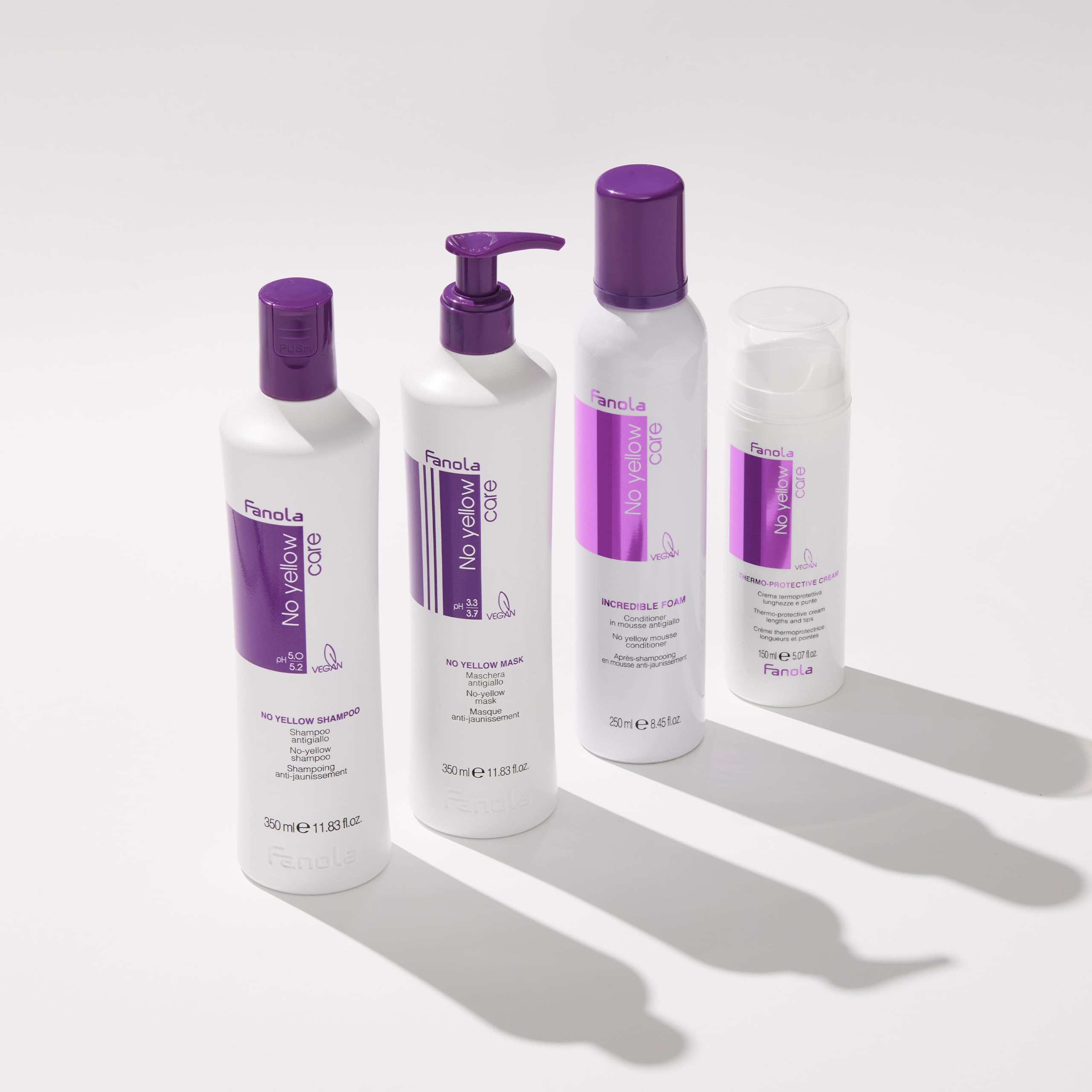 Fanola on bathroom shelf in a routine setting for effortless use