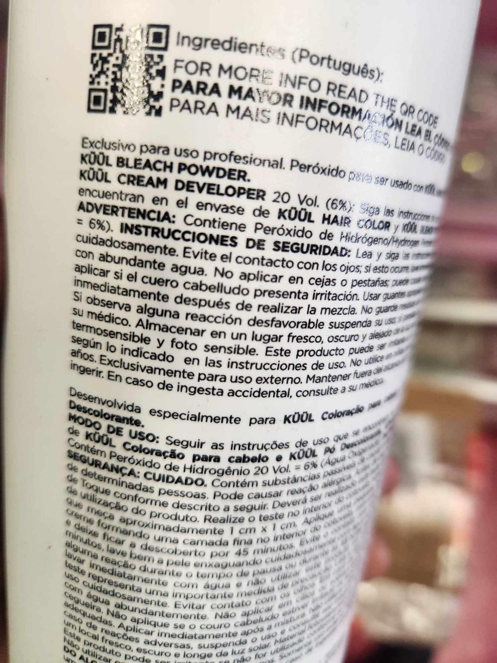 Fantasy Nails Kuül back label with directions and ingredients for safe use