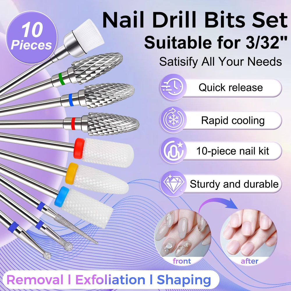 FANTEXY top-down layout of all bits showing variety for versatile nail tasks