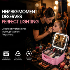 Fanwoli detachable 4K LED mirror close-up demonstrating clear reflection benefit