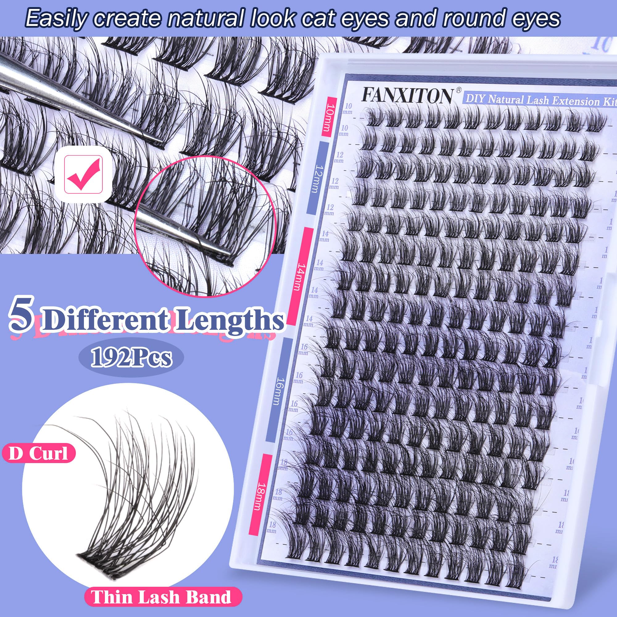 FANXITON length comparison 10mm to 18mm for customizable natural gradient