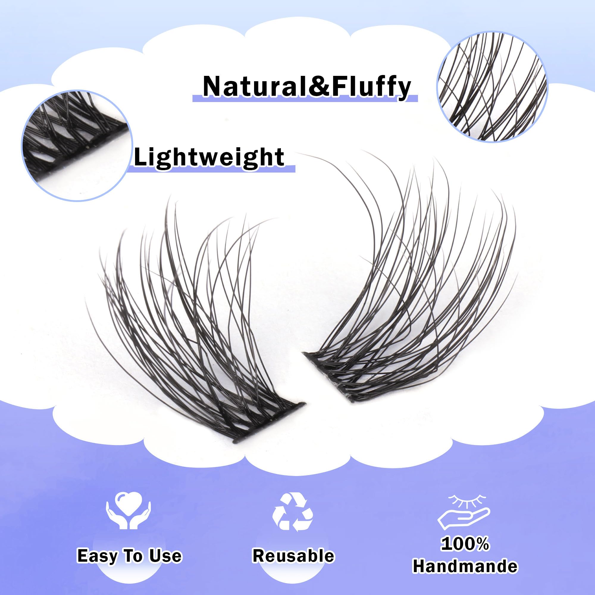FANXITON lash clusters arranged on tray ready-to-use for faster application