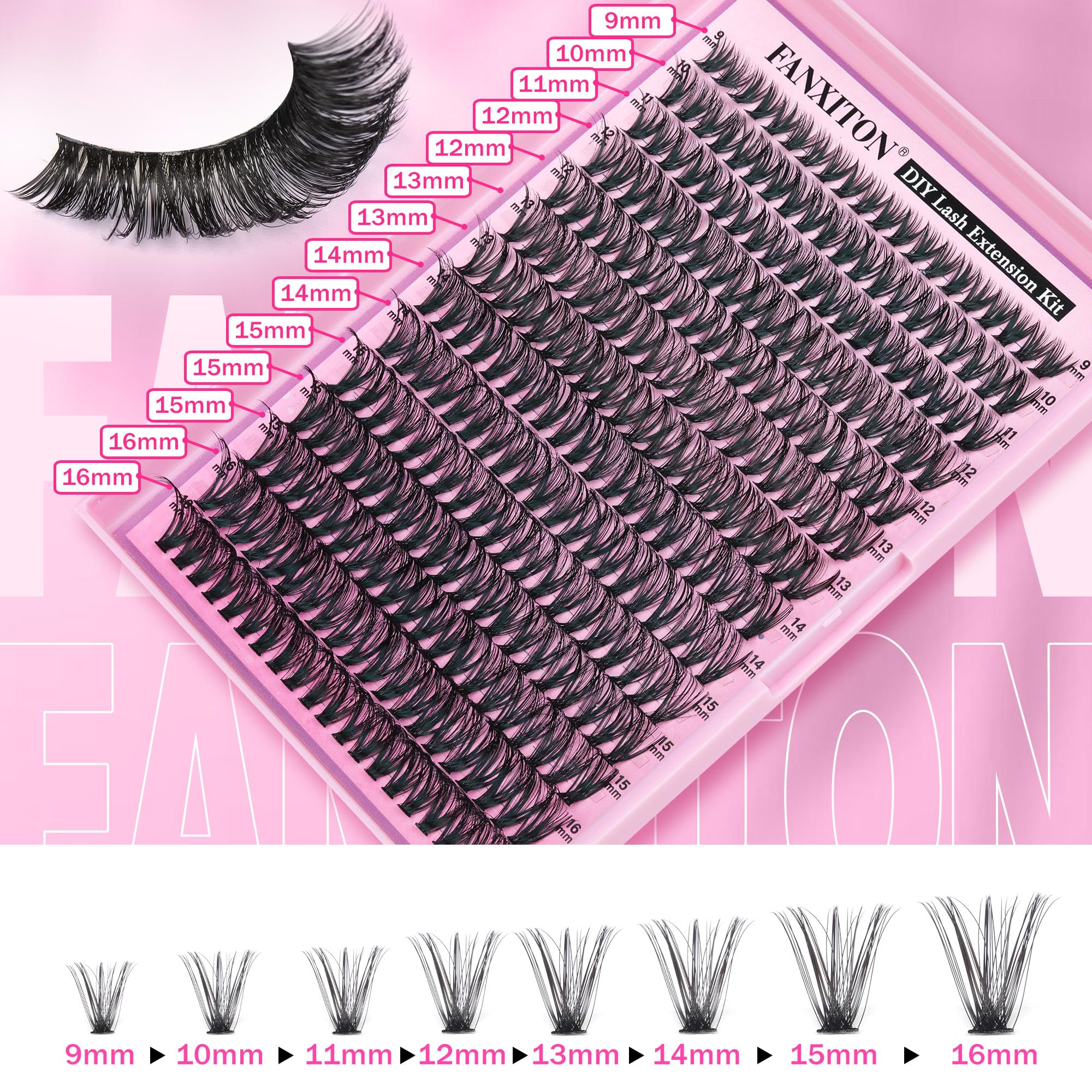 FANXITON lifestyle shot of evening makeup highlighting elegant, comfortable lash enhancement