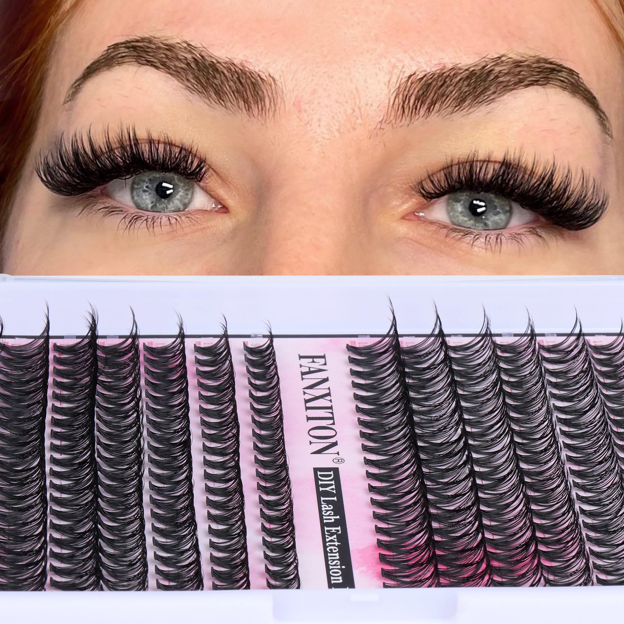 FANXITON precision tweezers with lash bond demonstrating ease of placement