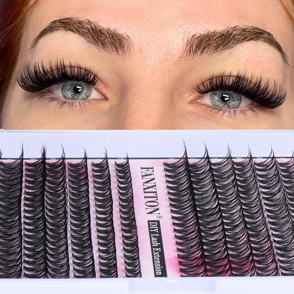 FANXITON precision tweezers with lash bond demonstrating ease of placement
