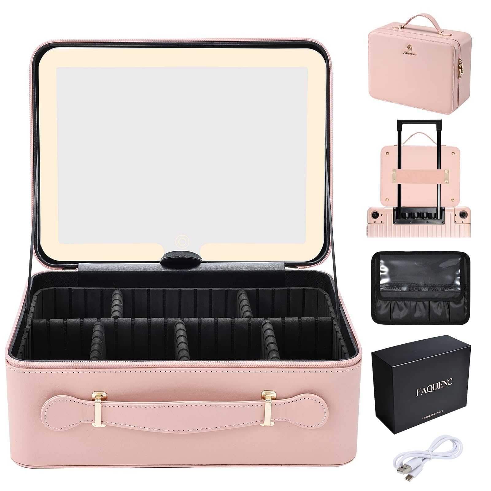 Faquenc front view leather case showing durable waterproof exterior benefit