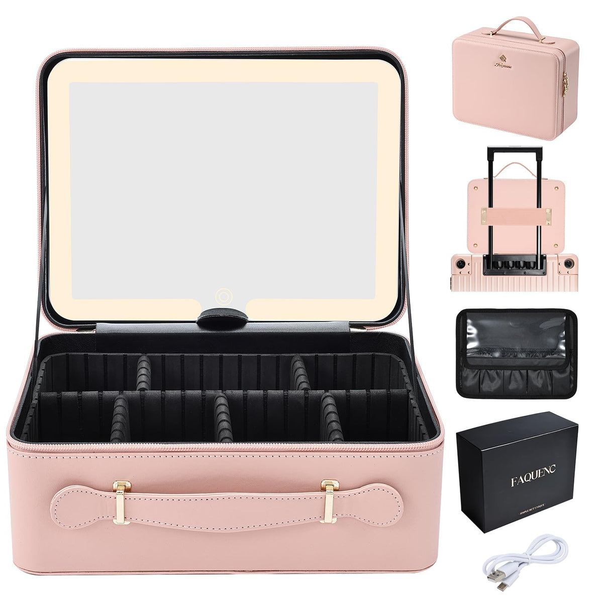 Faquenc front view leather case showing durable waterproof exterior benefit