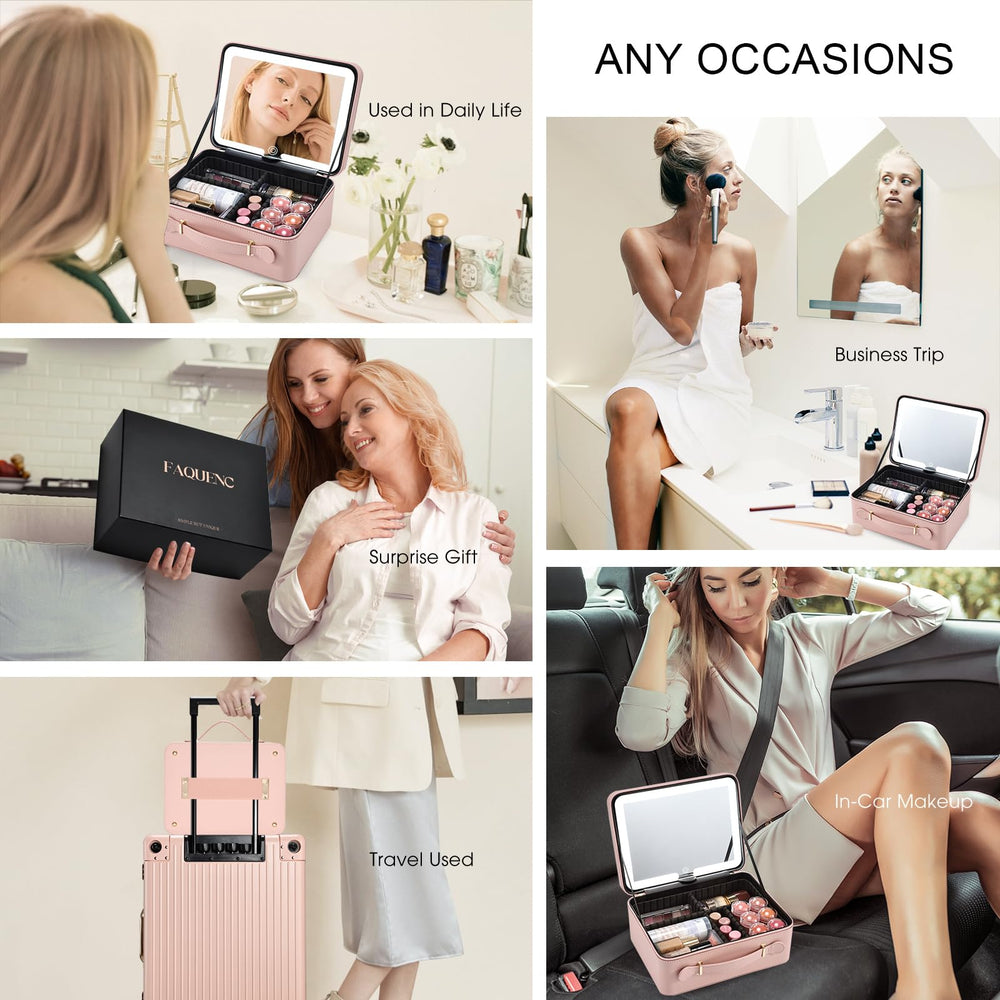 Faquenc lifestyle vanity setup in pink showing stylish, ready-to-use organization benefit
