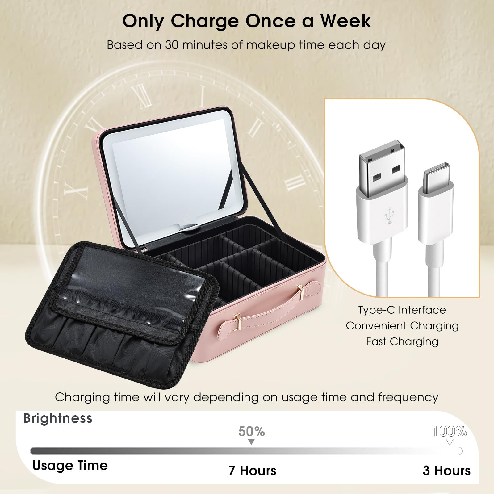 Faquenc size comparison next to hand showing compact travel-friendly benefit