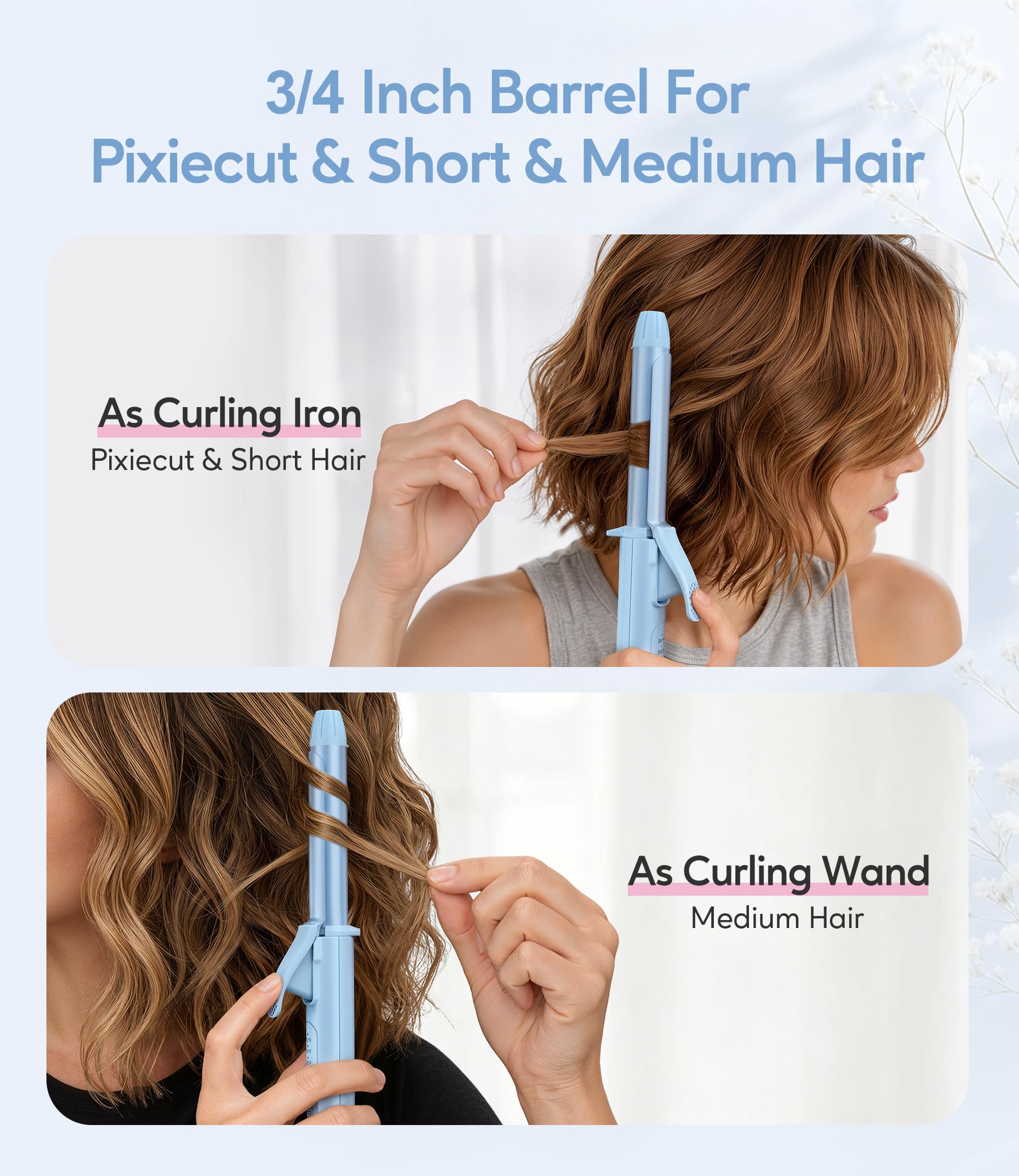 FARERY clamp and handle angle showing ergonomic grip for comfortable styling
