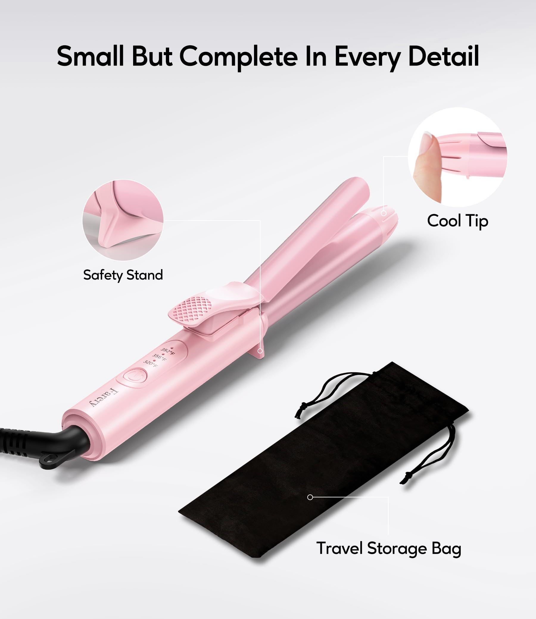 FARERY 360° swivel cord and long lead providing tangle-free travel styling