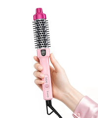 FARERY front view of pink thermal brush showing sleek shape and portability