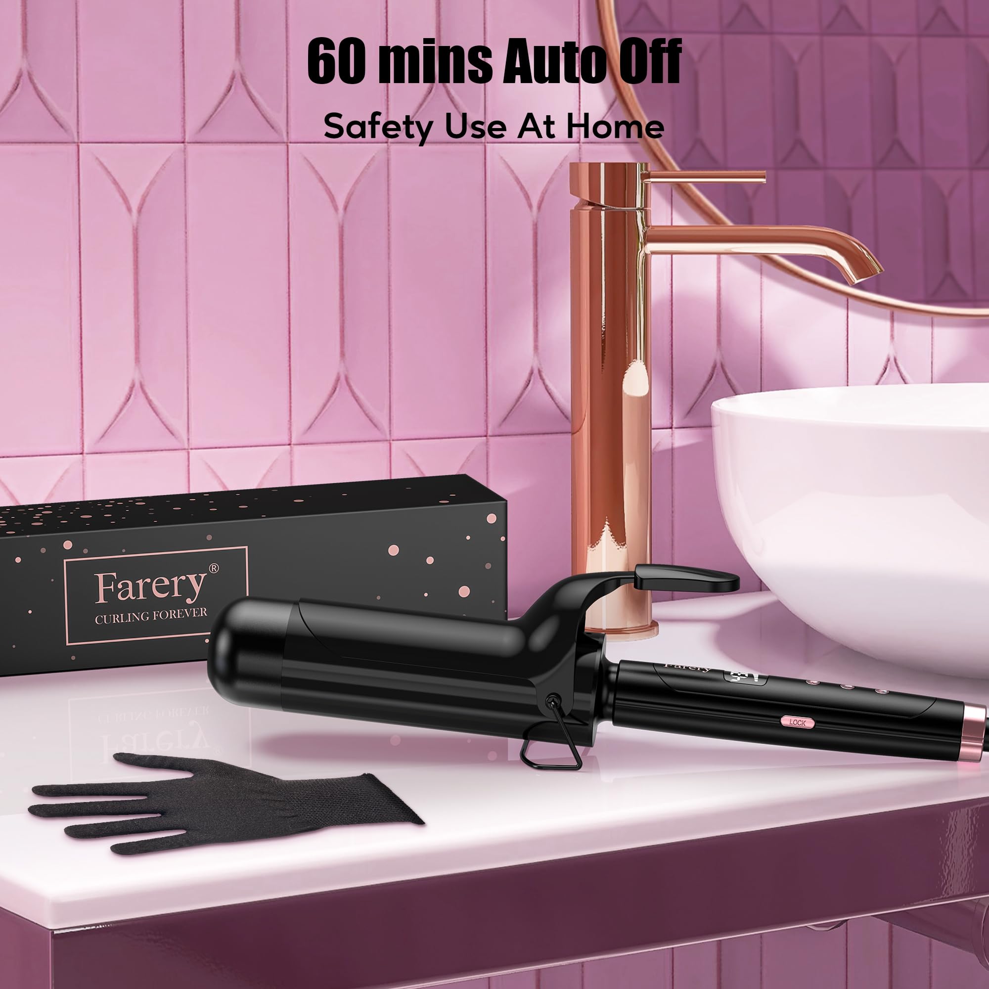 Farery in bathroom setting on counter ready to use for at-home styling convenience