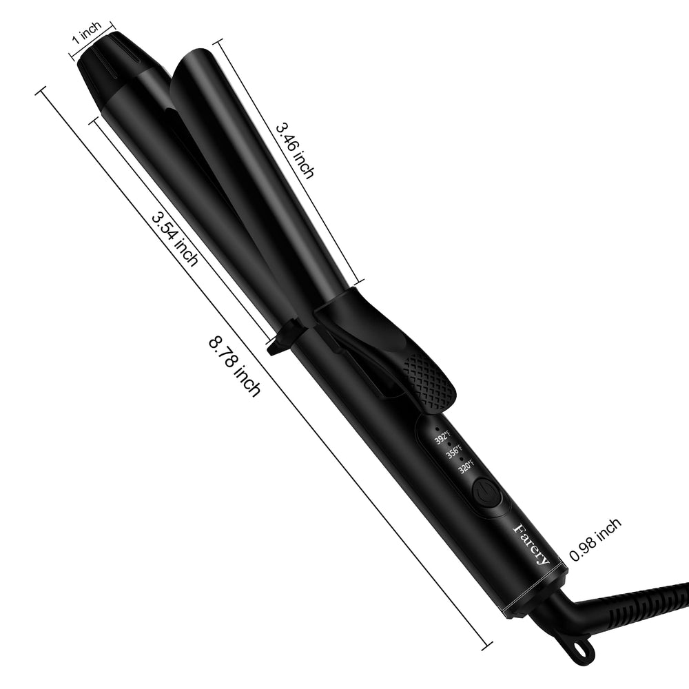 FARERY curling short hair demonstrating volume and defined curls