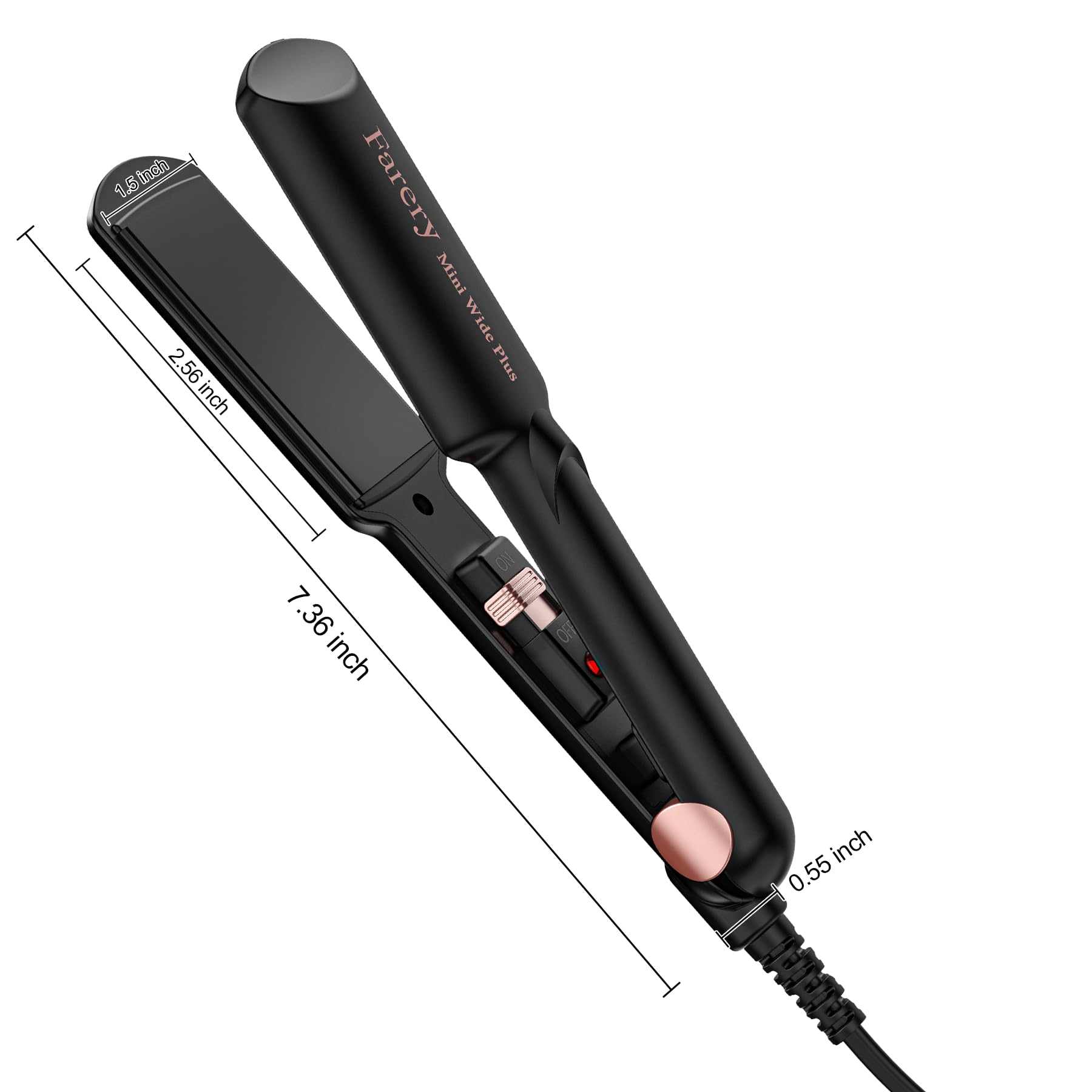 FARERY used to smooth bangs in mirror offering quick touch-up efficiency