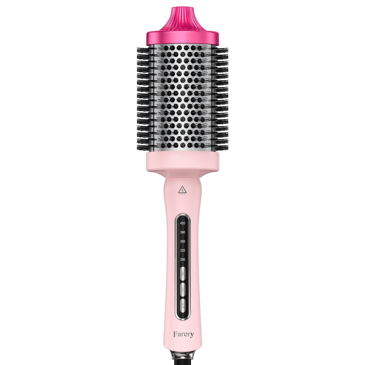 FARERY large barrel front view showing its pink finish and salon-style volume benefit