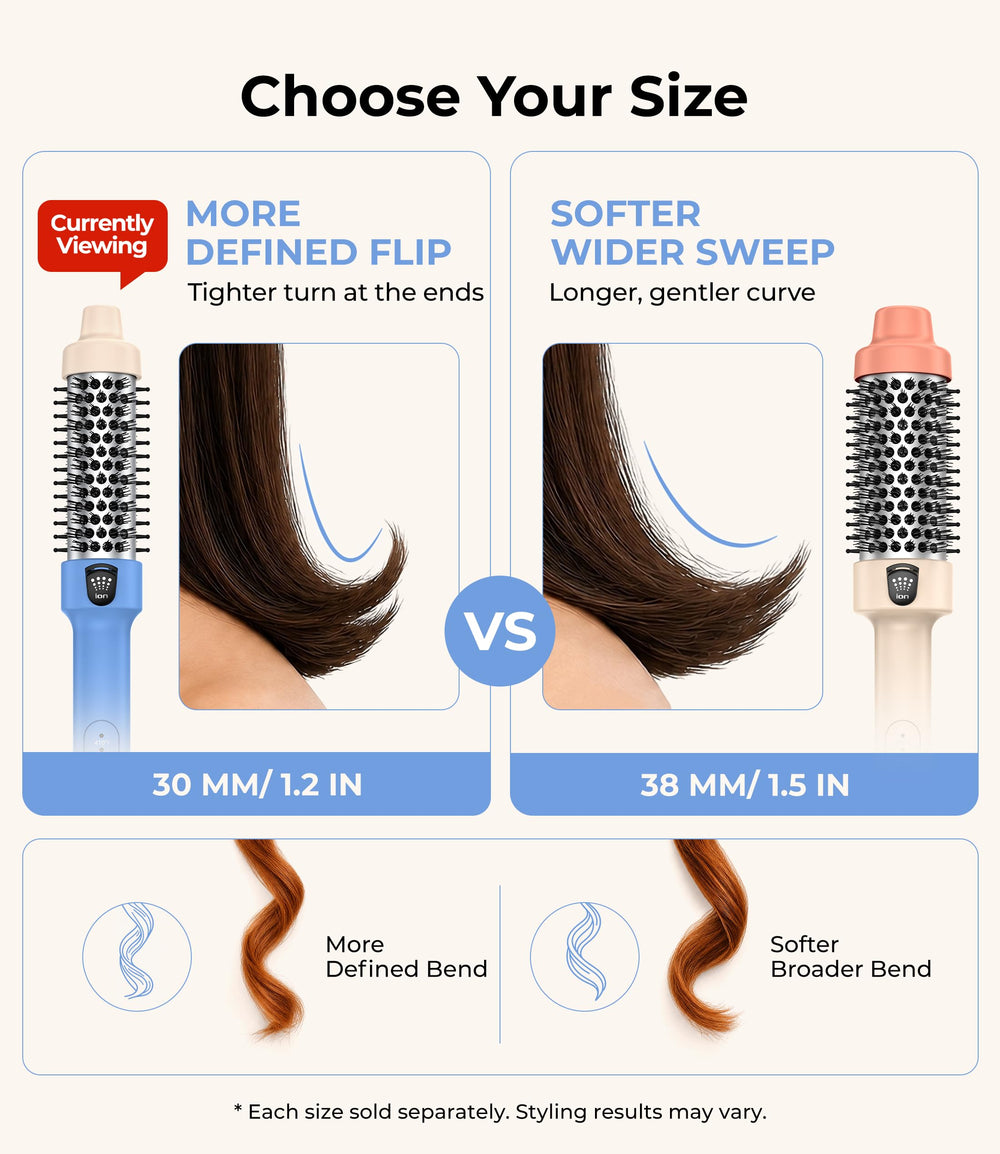 Farery next to ruler showing chin-to-shoulder length suitability for defined curls