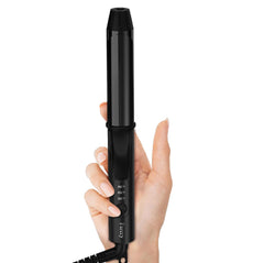 FARERY mini curling iron front view showing compact design and portability