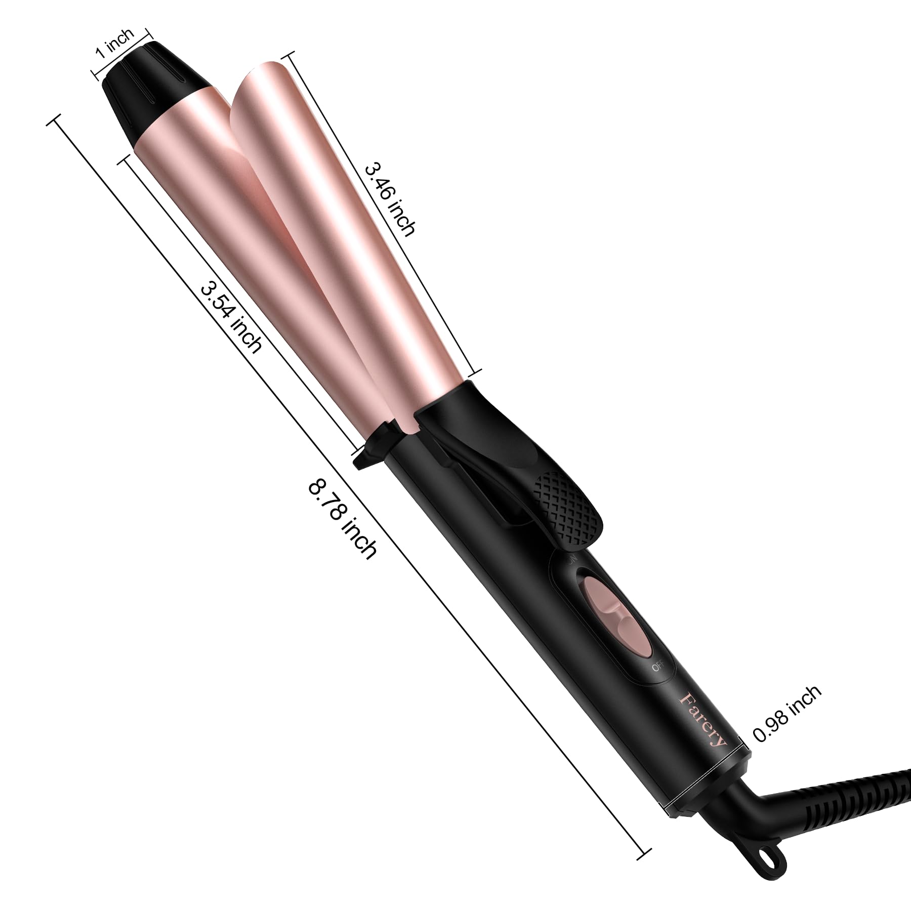 FARERY curler held in hand showing compact size and easy portability benefit