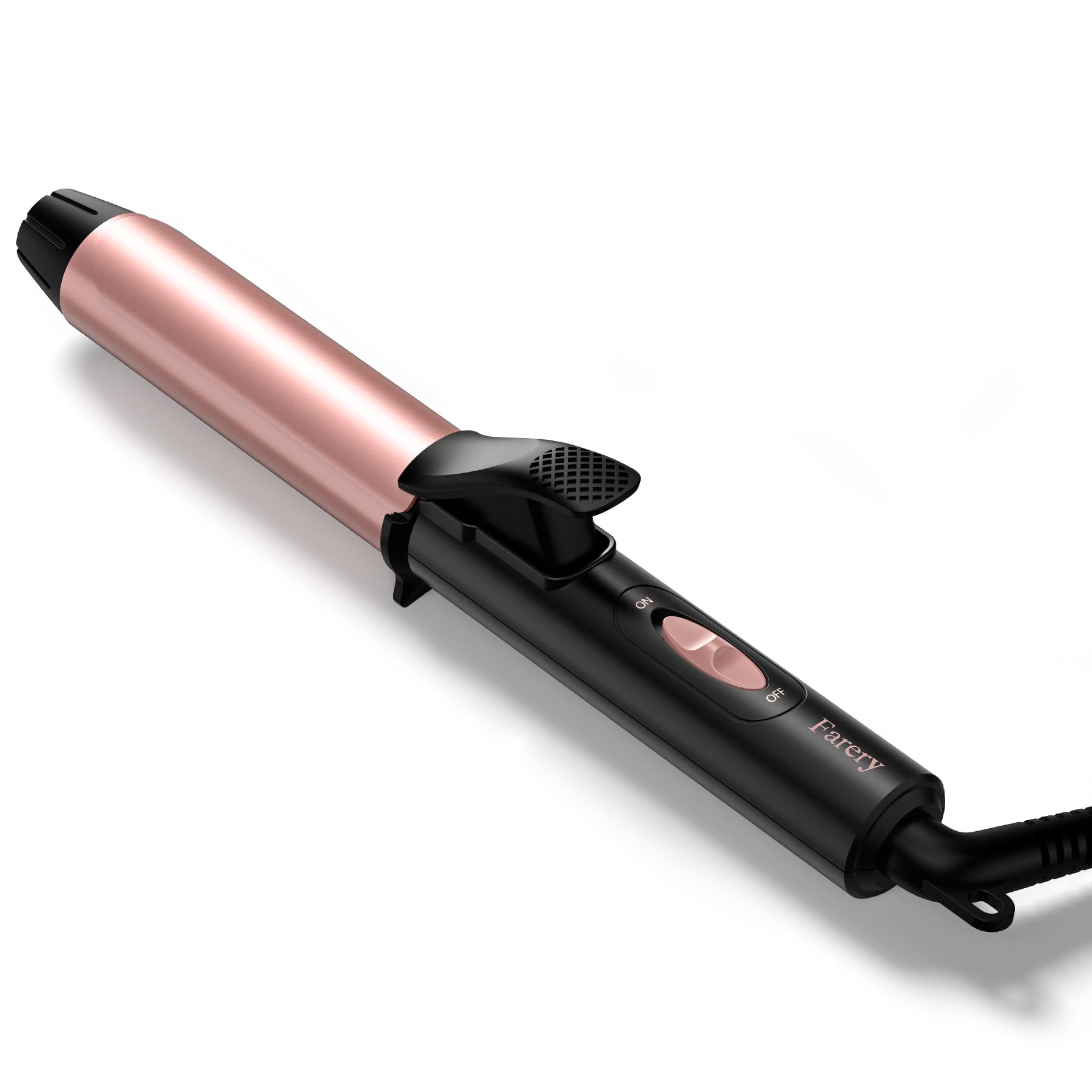 FARERY styling long hair with the mini iron creating defined, polished curls