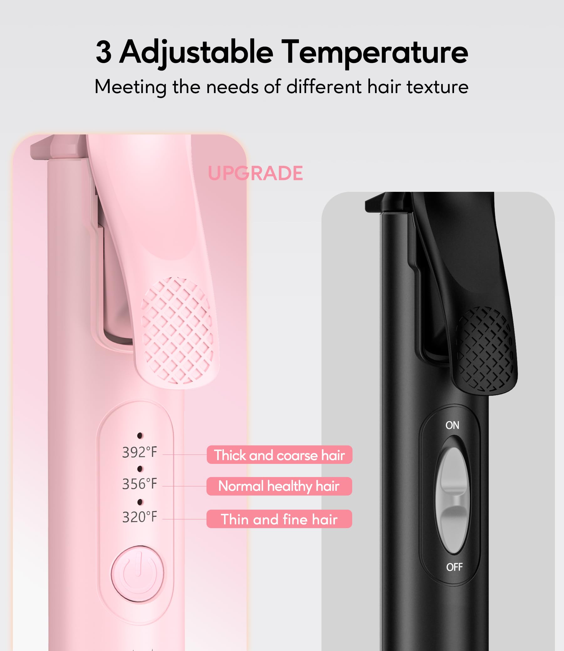 FARERY curling iron on safety stand protecting surfaces and adding convenience