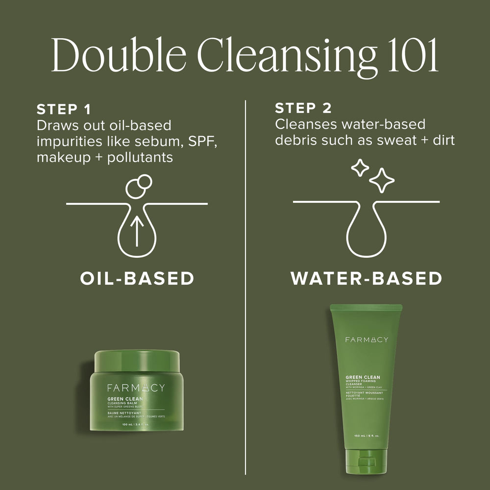 Farmacy Green Clean next to a ruler showing 100ml size for scale and travel planning