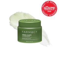 Farmacy Green Clean soft balm texture close-up highlighting smooth, meltable formula
