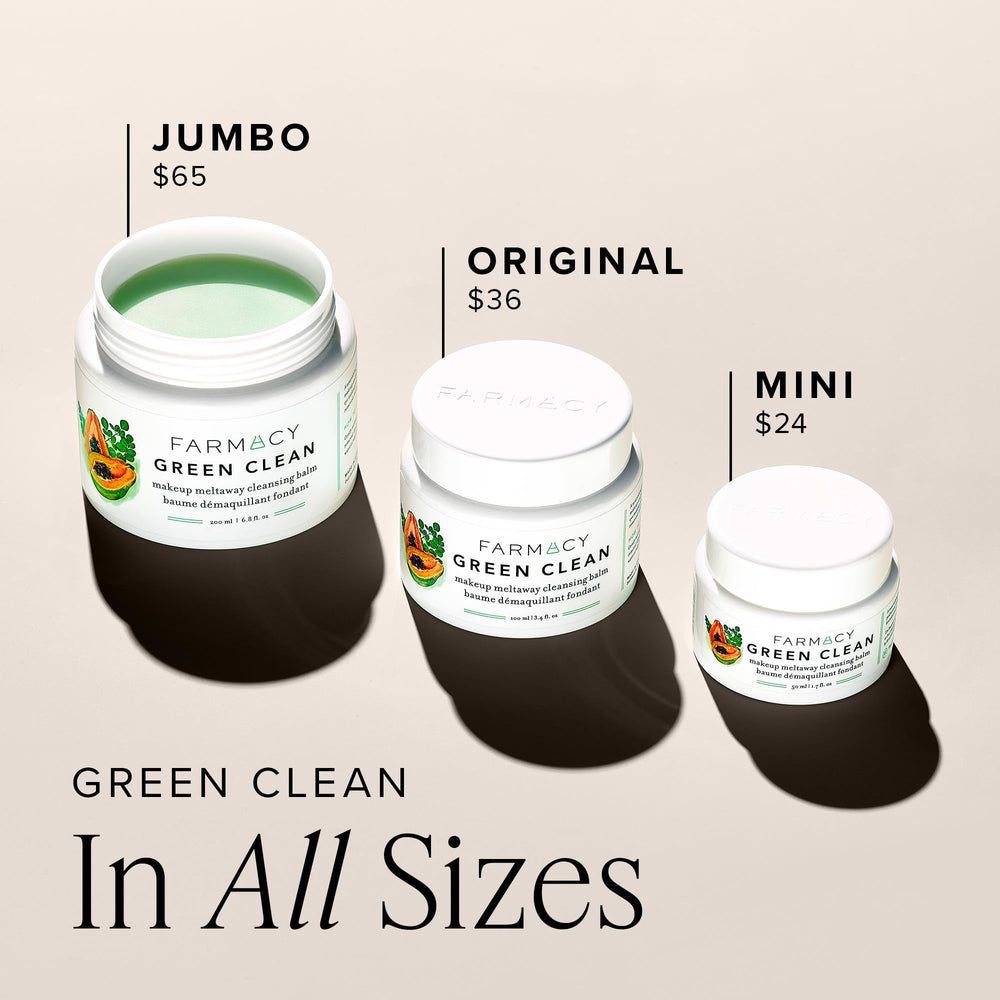 Farmacy green clean travel size beside coin for portable skincare benefit