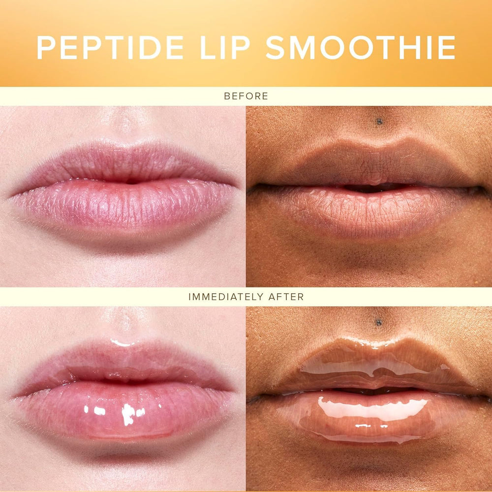 Farmacy glossy finish on lips demonstrating plumping and shine