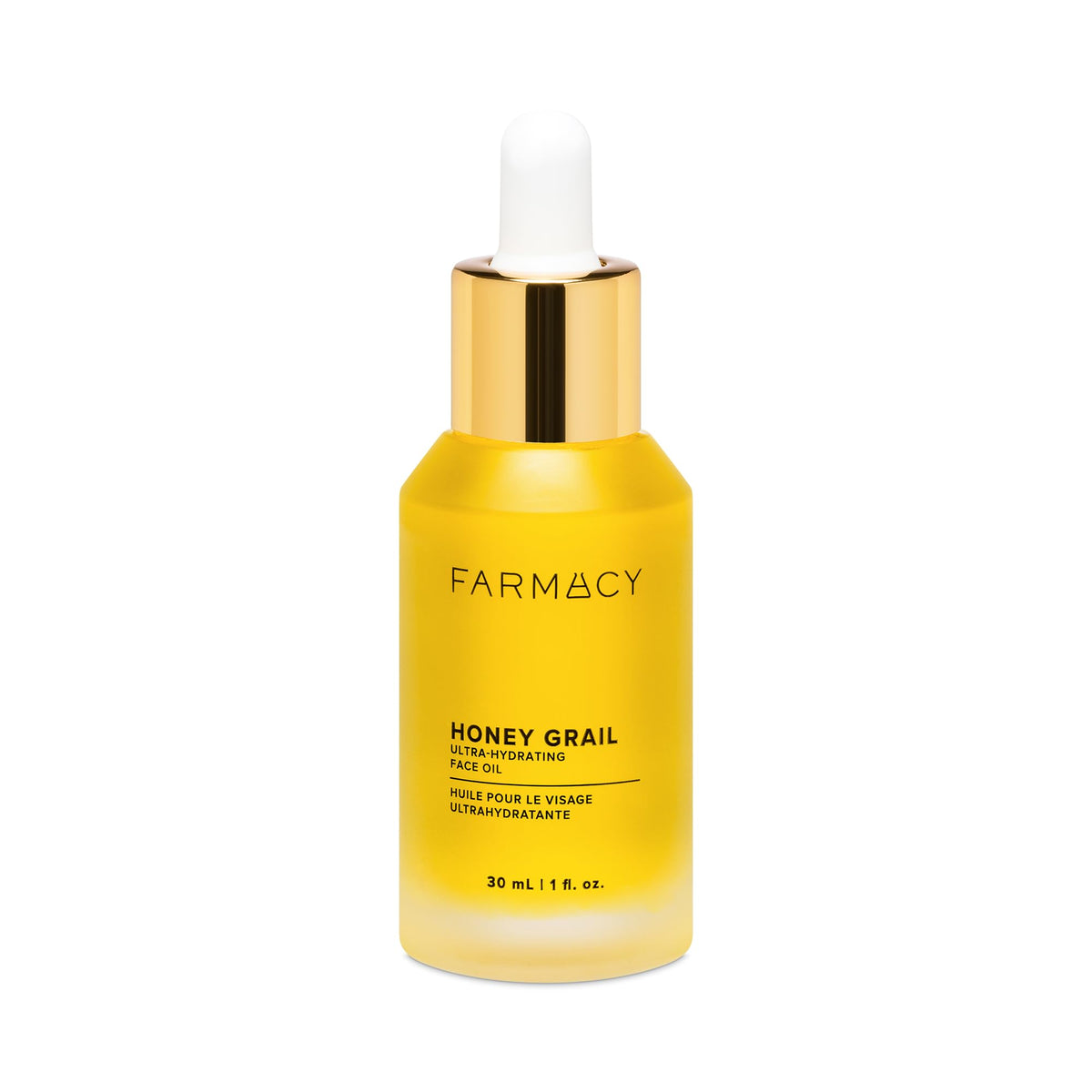 Farmacy Honey Grail front bottle showing 30ml size and clean labeling benefit: clear identification