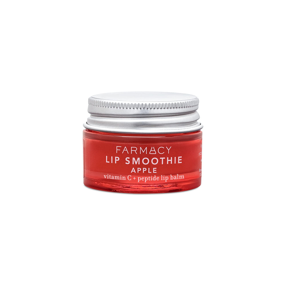 Farmacy front packaging showing glossy apple lip balm benefits