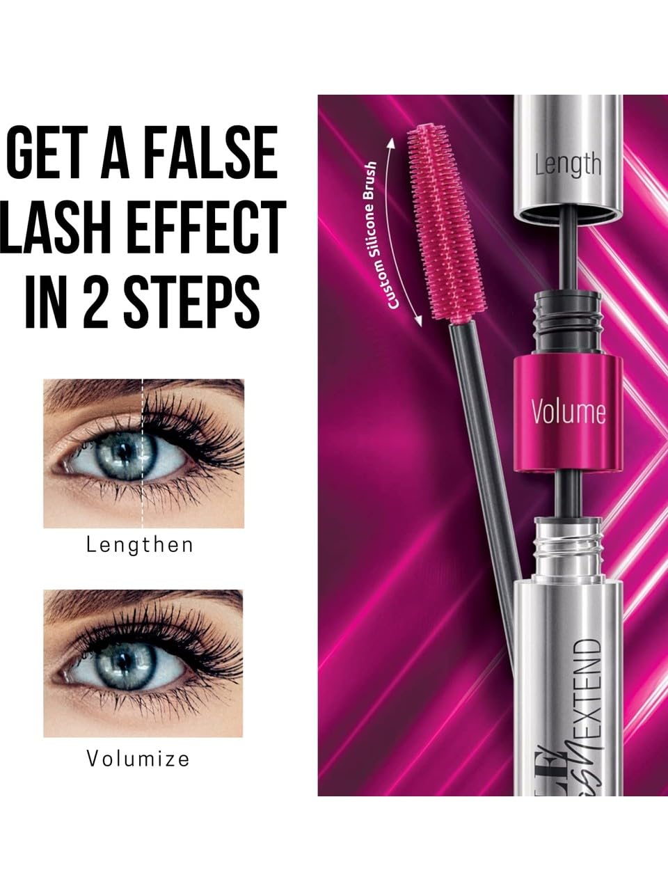 Farmasi mascara brush close-up showing silicone bristles that separate lashes cleanly