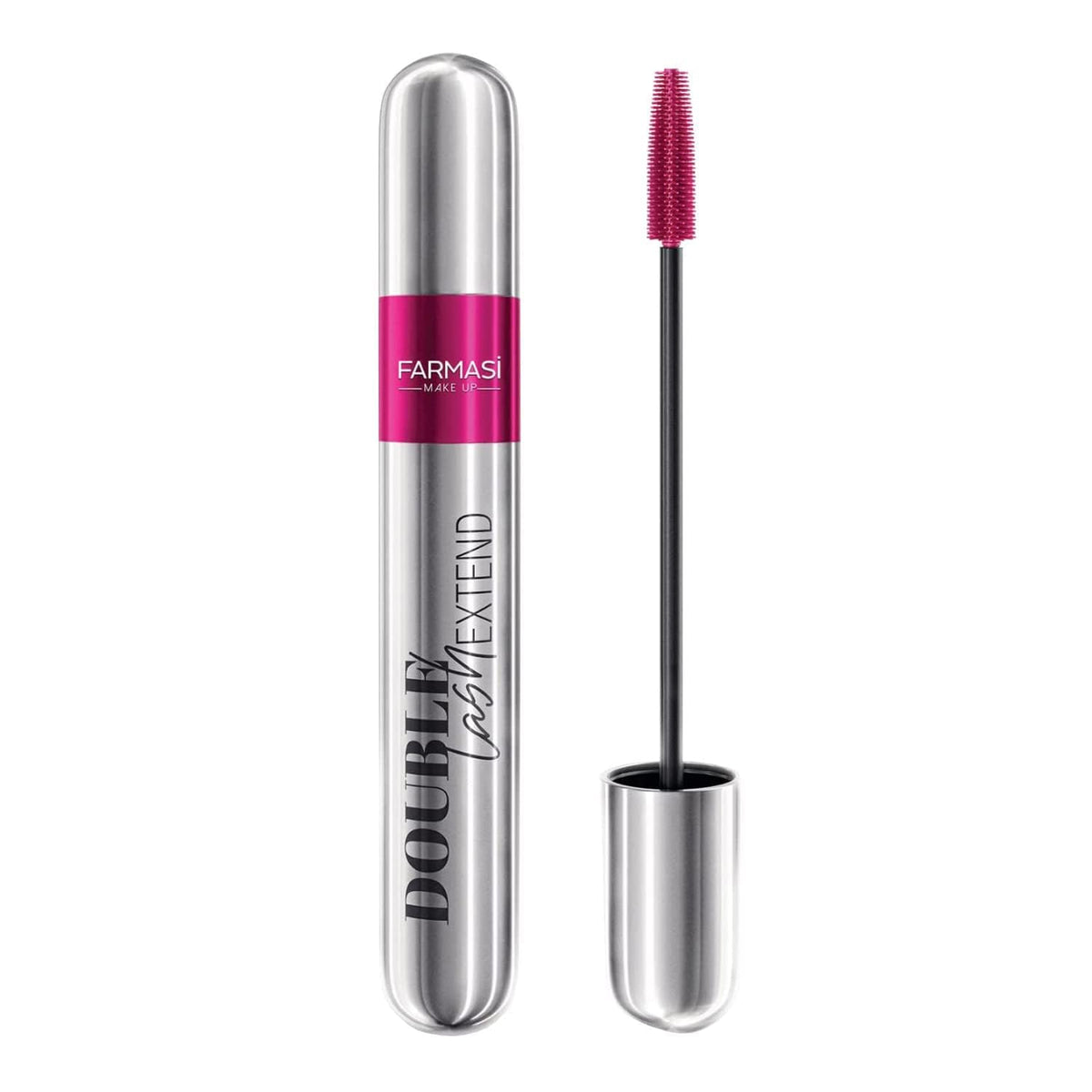 Farmasi mascara front packaging showing dual-step design and sleek tube benefit clarity