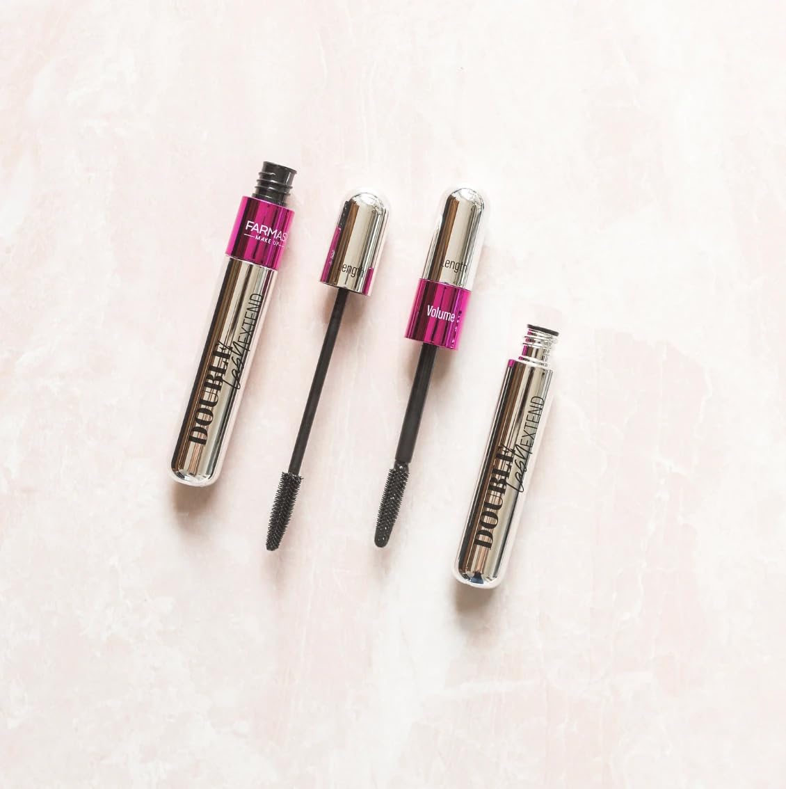 Farmasi mascara applied in lifestyle setting showing defined lashes for polished look