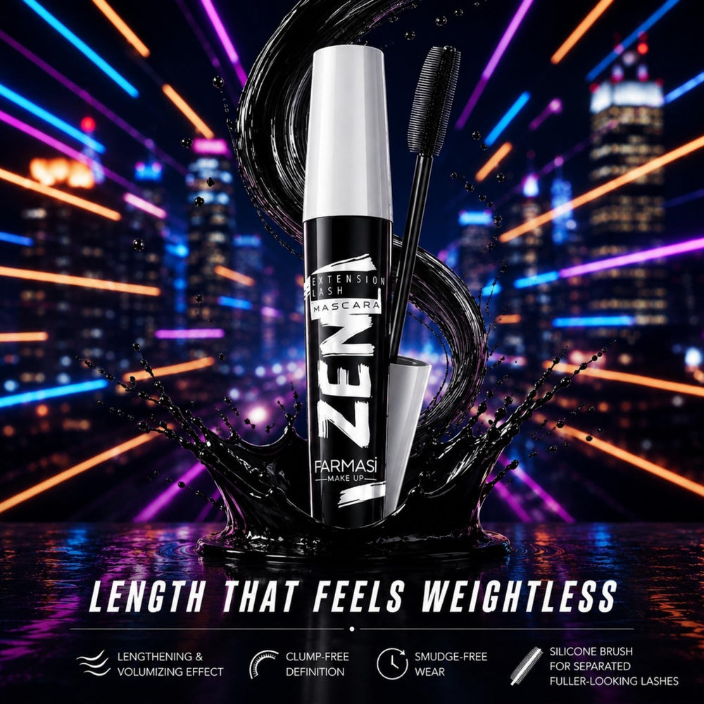Farmasi Zen Extension Mascara wand detail with silicone brush for precise application