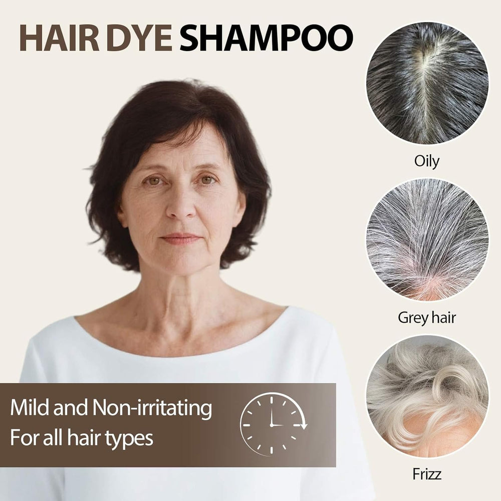 Farndu before and after illustrating gray coverage and natural blend benefit