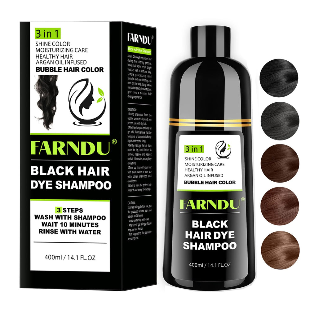 Farndu front bottle showing packaging and quick gray coverage benefit